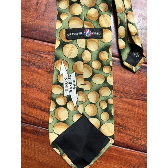 Grateful Dead 100% Silk Kings Marbles First Set Neck Tie Yellow Green USA - Picture 2 of 4